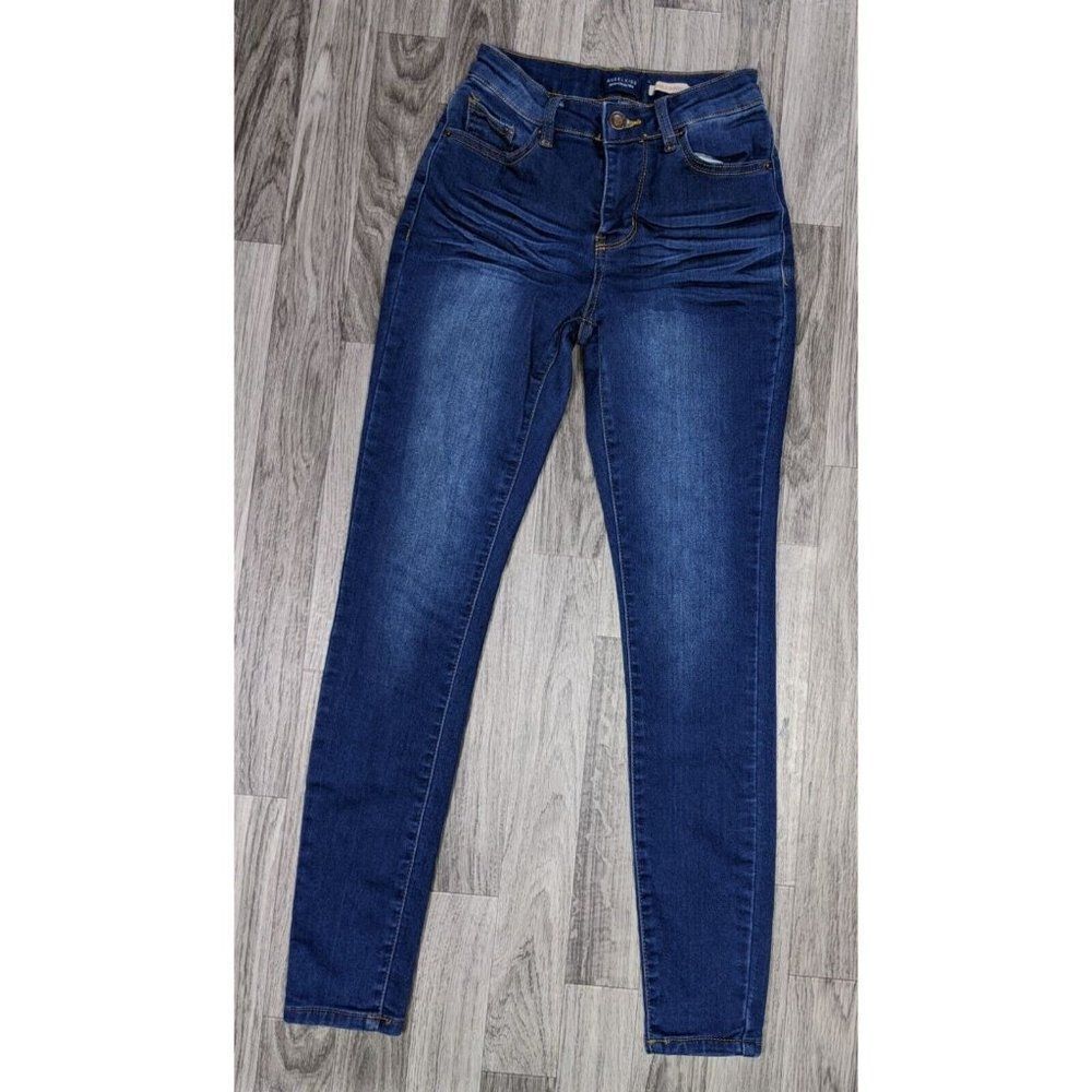 Angel Kiss Womens Size 0 Ankle‎ Skinny Whiskered Stretch Denim Blue Jeans